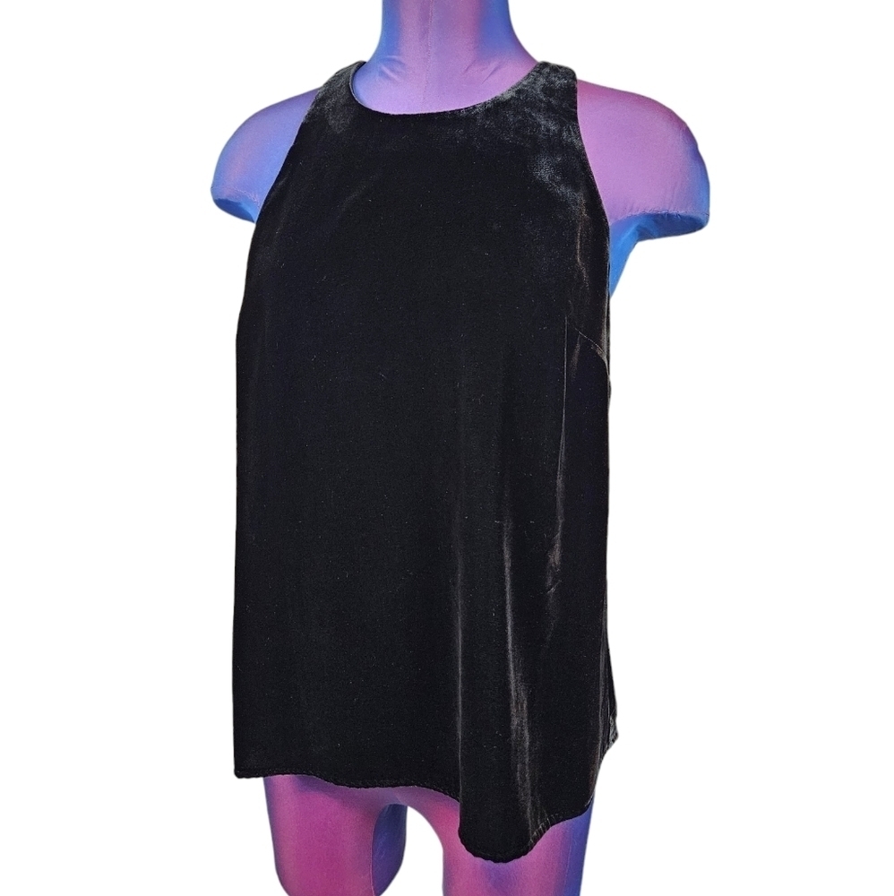 NWT Joie Brighton Black Silk Blend Velvet Racerback‎ Cami Size Small Wome…